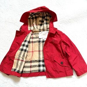 Burberry Toddler Kids Jacket 3Y Red Nova Check Boys Girls Unisex Horse Coat